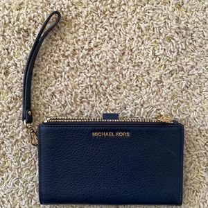 Navy blue Michael Kors wristlet/clutch/wallet